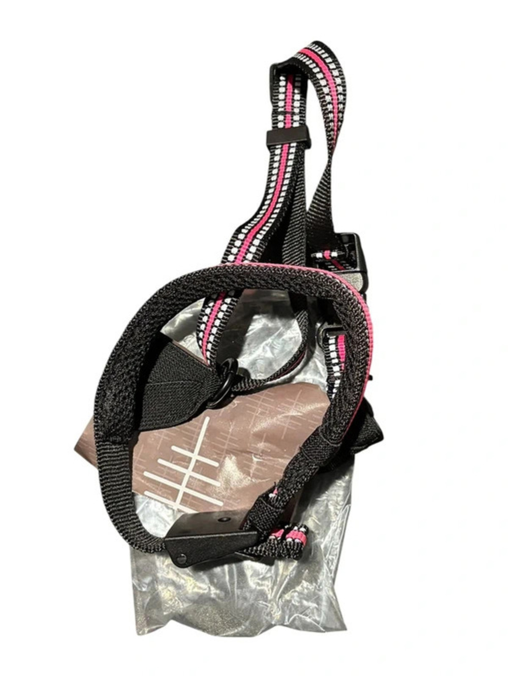 Bonthee Adjustable Dog Muzzle Black Pink Reflective Size XXL New